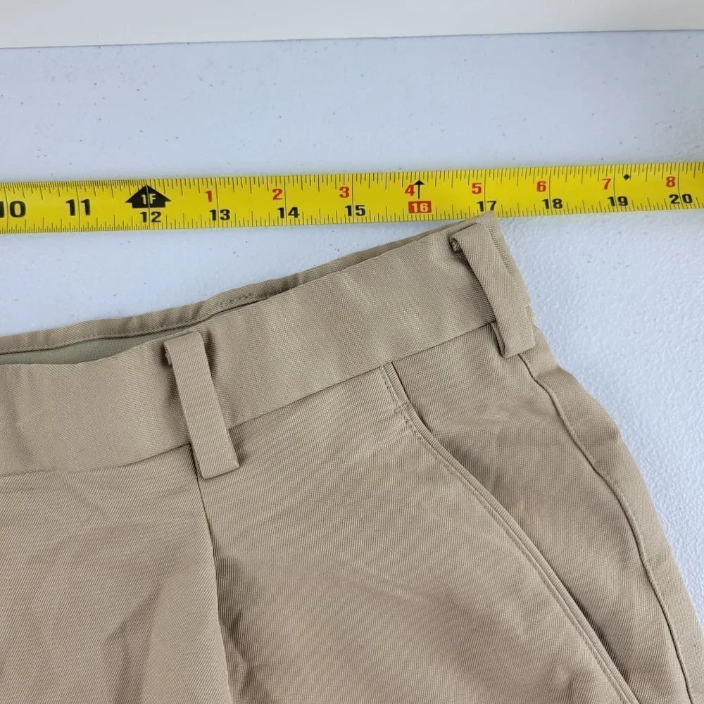 Nike Fit Dry Golf Shorts Chino Hi-Rise Performance Khaki Pleated Front 36 Mens